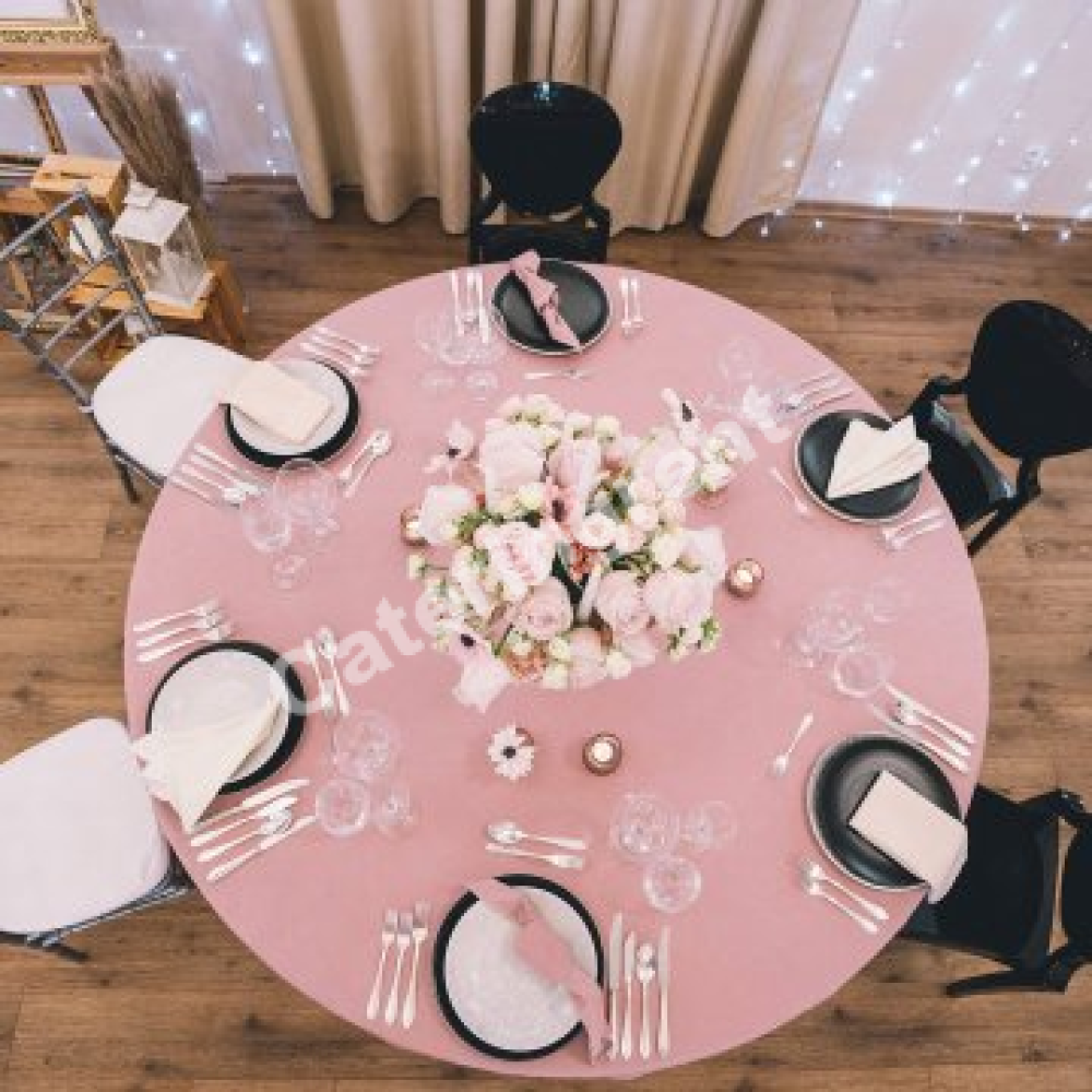 ubrus růžový 330cm kulatý světlý (Bright pink)